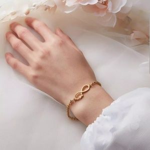 Cute New Infinity SS Bracelet with 3 Star Details♡